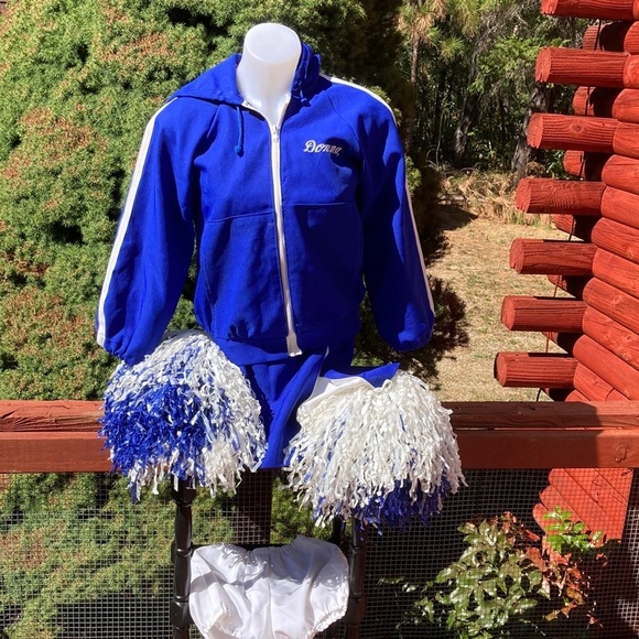 Hand Crafted Other - Cheerleader outfit vintage hand made  6 piece outfit pom poms skirt vest